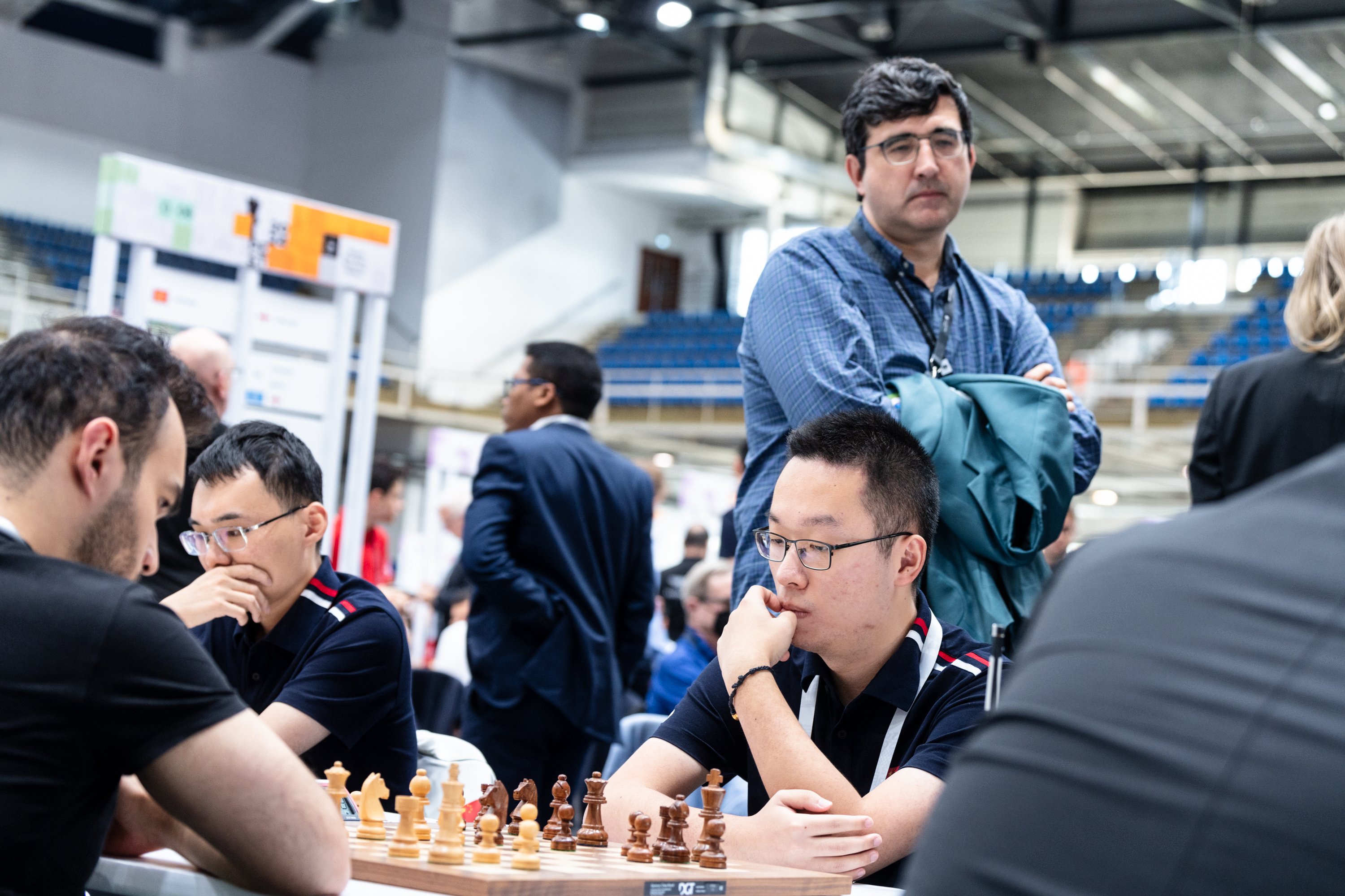 克拉姆尼克在2024年布达佩斯国际象棋奥林匹克团体赛现场